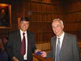 Dr. Wyatt receives his award in King's College, Cambridge, 1 September 2005