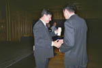 Guglielmo Volpe receives his award at DEBE 2003