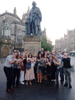 Group photo at the statue of Adam Smith